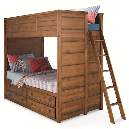 Twin Bunk Bed with 4 Drawer Underbed Storage